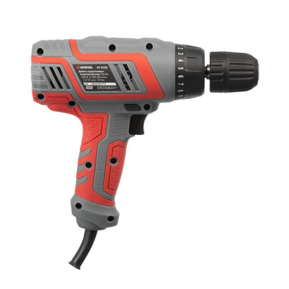 Дрель-шуруповерт электрическая 320 Вт, 220 В, 0-750 об/мин, 0.8-10 мм, 10 Нм INTERTOOL DT-0103 -
                                                        Фото 5