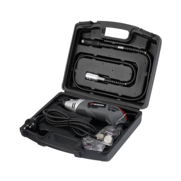 Шлифмашина прямая (гравер) 170 Вт, 8000-35000 об/мин, кейс, аксессуары 40 шт, гибкий вал INTERTOOL DT-0517 -
                                                        Фото 2