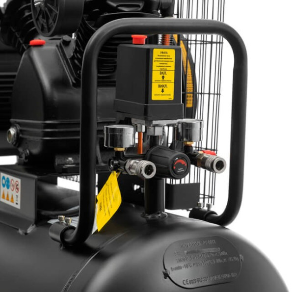 Компресор 100 л, 3 кВт, 380 В, 10 aтм, 500 л/хв., 2 циліндри -
                                                        Фото 5