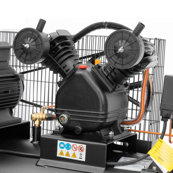 Компресор 100 л, 3 кВт, 380 В, 10 aтм, 500 л/хв., 2 циліндри -
                                                        Фото 6