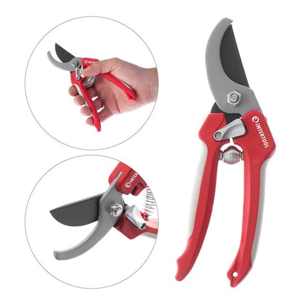 Секатор садовий, ручка комбінована пластик/термопластична гума, лезо сталь SK5, макс. різ Ø14 мм -
                                                        Фото 2