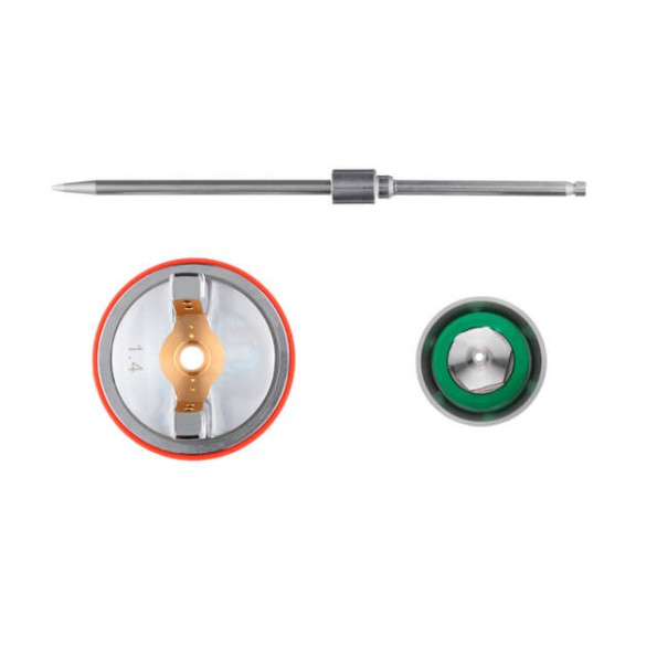 Комплект форсунки 1.4мм для фарбопультів HVLP II PT-0100, РТ-0105, РТ-0105D (дюза, повітряна головка, голка) -
                                                        Фото 2