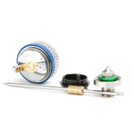 Комплект форсунки 0.8мм для фарбопульта HVLP II mini PT-0128 (дюза, повітряна головка, голка) Комплект форсунки 0.8мм для фарбопульта HVLP II mini PT-0128 (дюза, повітряна головка, голка)