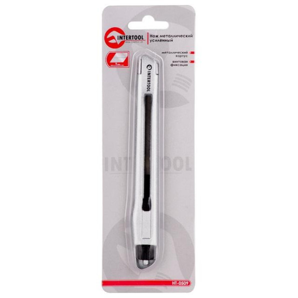 Ніж металевий посилений, лезо 9 мм, з гвинтовою фіксацією леза. -
                                                        Фото 10