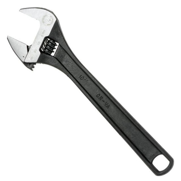 Ключ розвідний 250мм, Cr-V, чорний, фосфатований, з полірованою головкою -
                                                        Фото 2