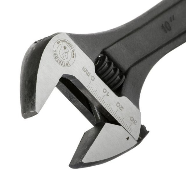 Ключ розвідний 250мм, Cr-V, чорний, фосфатований, з полірованою головкою -
                                                        Фото 4