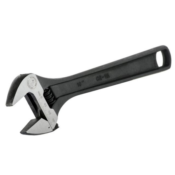 Ключ розвідний 250мм, Cr-V, чорний, фосфатований, з полірованою головкою -
                                                        Фото 5