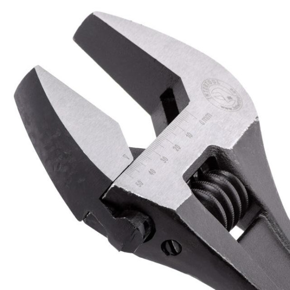 Ключ розвідний 380мм, Cr-V, чорний, фосфатований, з полірованою головкою -
                                                        Фото 5