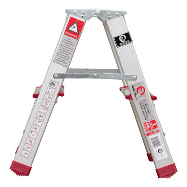 Драбина алюмінієва двостороння 2 сходинки 44 см INTERTOOL -
                                                        Фото 2