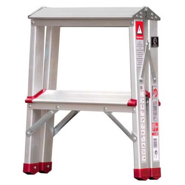 Драбина алюмінієва двостороння 2 сходинки 44 см INTERTOOL -
                                                        Фото 3