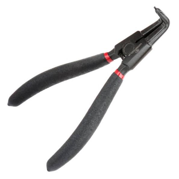 Щипцы для снятия и установки стопорных колец 180 мм, изогнутые на разжим, 40CrV, фосфатированные. INTERTOOL HT-7019 -
                                                        Фото 2