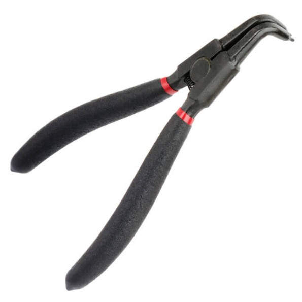 Щипцы для снятия и установки стопорных колец 180 мм, изогнутые на разжим, 40CrV, фосфатированные. INTERTOOL HT-7019 -
                                                        Фото 4