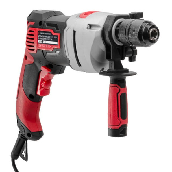 Дриль ударний 900Вт, 0-2800об/хв, 1,5-13мм, метал. корпус редуктора, самозатискний патрон -
                                                        Фото 4