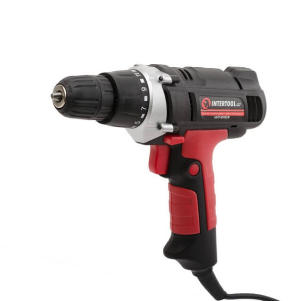 Дрель-шуруповерт электрическая 400 Вт, 0-800 об/мин, 0.8-10 мм, maкс. крутящий момент 20 Нм INTERTOOL WT-0103 -
                                                        Фото 3