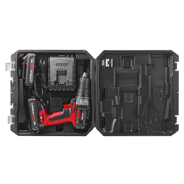 Дрель-шуруповерт аккумуляторная 18 В, 35 Nm, 0-400/0-1500 об/мин, 0,8-10 мм, литий-ион, 2x2.0 Ач, ЗУ, кейс INTERTOOL WT-0328 -
                                                        Фото 10