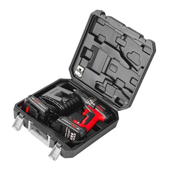 Дрель-шуруповерт аккумуляторная 18 В, 35 Nm, 0-400/0-1500 об/мин, 0,8-10 мм, литий-ион, 2x2.0 Ач, ЗУ, кейс INTERTOOL WT-0328 -
                                                        Фото 8