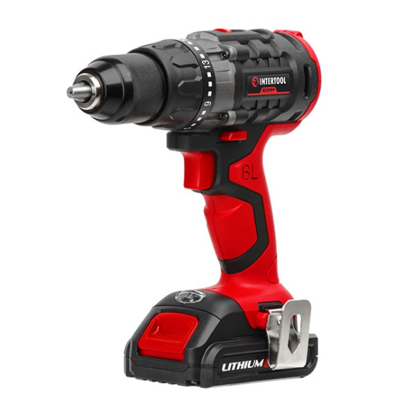 Дрель-шуруповерт аккумуляторная с бесщеточным двигателем 18 В, 50 Nm, 0-400/0-1500 об/мин, 1,5-13 мм, литий-ион, 2*2.0 Ач, ЗУ, кейс INTERTOOL WT-0331 -
                                                        Фото 2