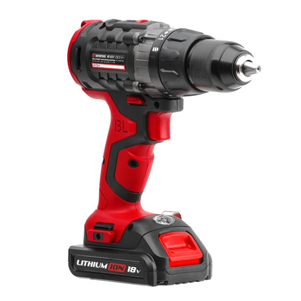 Дрель-шуруповерт аккумуляторная с бесщеточным двигателем 18 В, 50 Nm, 0-400/0-1500 об/мин, 1,5-13 мм, литий-ион, 2*2.0 Ач, ЗУ, кейс INTERTOOL WT-0331 -
                                                        Фото 4