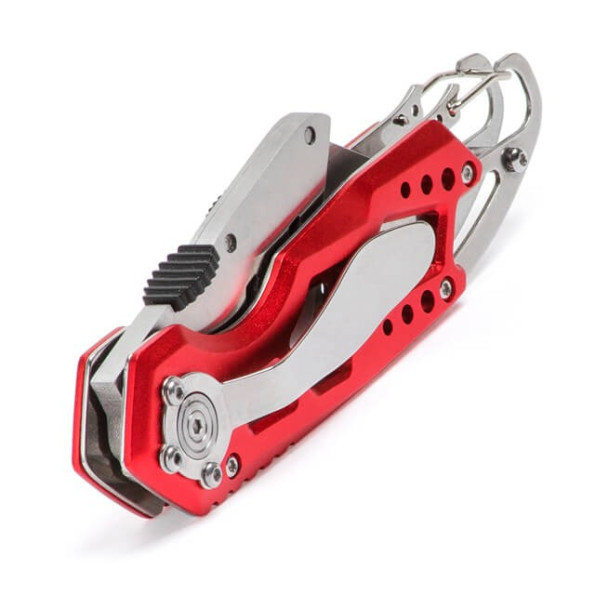 Ніж будівельний складаний з трапецієподібним лезом, SK5, алюмінієва рукоятка, карабін -
                                                        Фото 4