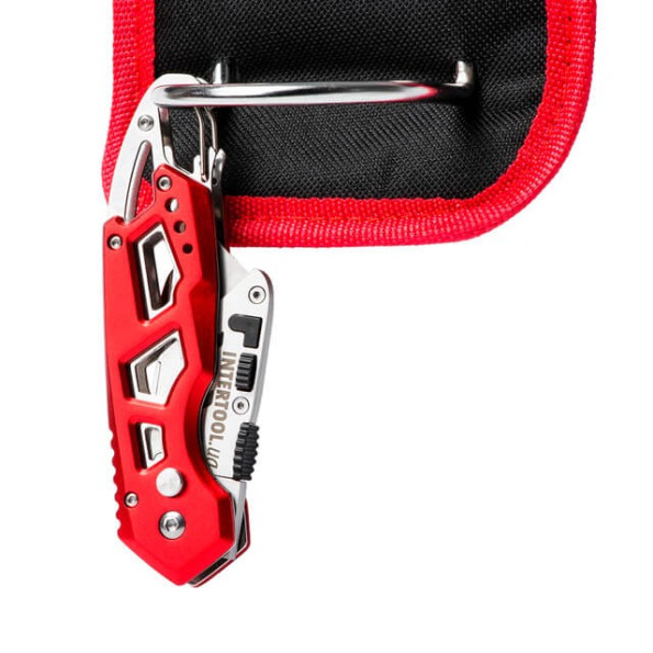 Ніж будівельний складаний з трапецієподібним лезом, SK5, алюмінієва рукоятка, карабін -
                                                        Фото 8