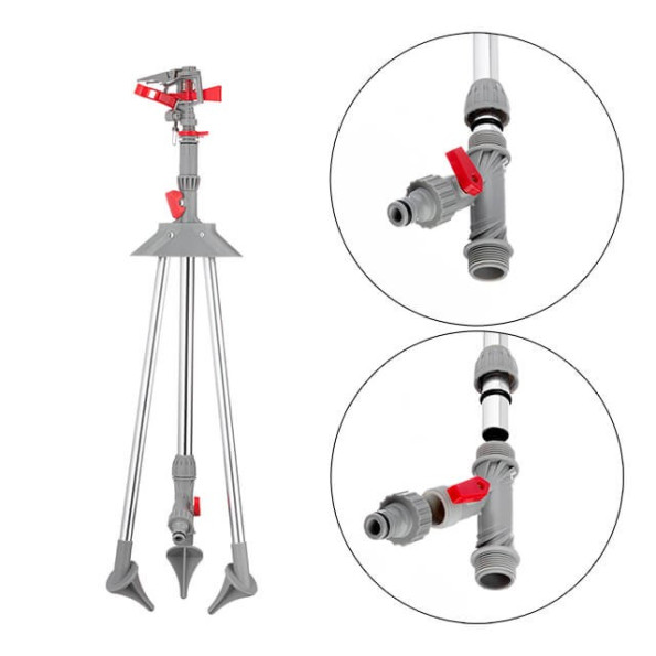 Дождеватель пульсирующий с полной/частичной зоной полива на треноге INTERTOOL GE-0068 -
                                                        Фото 2
