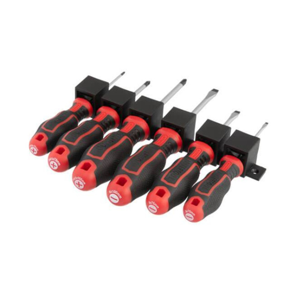 Набор отверток 6 ед (SL3.0*75 мм, SL5.0*75 мм, SL6.0*100 мм, PH0*75 мм, PH1*75 мм, PH2*100 мм), STORM INTERTOOL VT-3436 -
                                                        Фото 3