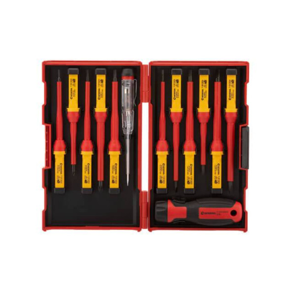 Набір ізольованих викруток з викруткою індикатором 14 од VDE (SL0.5 * 3.0 * 100мм, SL0.8 * 4.0 * 100мм, SL1.0 * 5.5 * 100мм, SL1.2 * 6.5 * 100мм, PH1 * 80мм, PH2 * 100мм, PZ1 * 80мм, PZ2 * 100мм, T10 * 100мм, T15 * 100мм, T20 * 100мм), STORM -
Фото 2 Набір ізольованих викруток з викруткою індикатором 14 од VDE (SL0.5 * 3.0 * 100мм, SL0.8 * 4.0 * 100мм, SL1.0 * 5.5 * 100мм, SL1.2 * 6.5 * 100мм, PH1 * 80мм, PH2 * 100мм, PZ1 * 80мм, PZ2 * 100мм, T10 * 100мм, T15 * 100мм, T20 * 100мм), STORM -
Фото 2