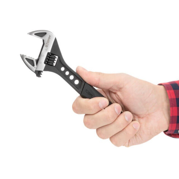 Ключ розвідний 200мм кований, рукоятка TPR, HRC 40 ~ 50, Cr-V STORM -
                                                        Фото 5