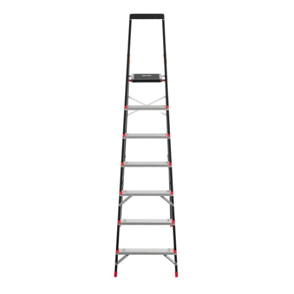 Драбина 7 сходинок, лоток для інвентарю, сталевий профіль, висота верхньої сходинки 1500 мм, 504 * 1283 * 2003мм, 150кг -
                                                        Фото 3