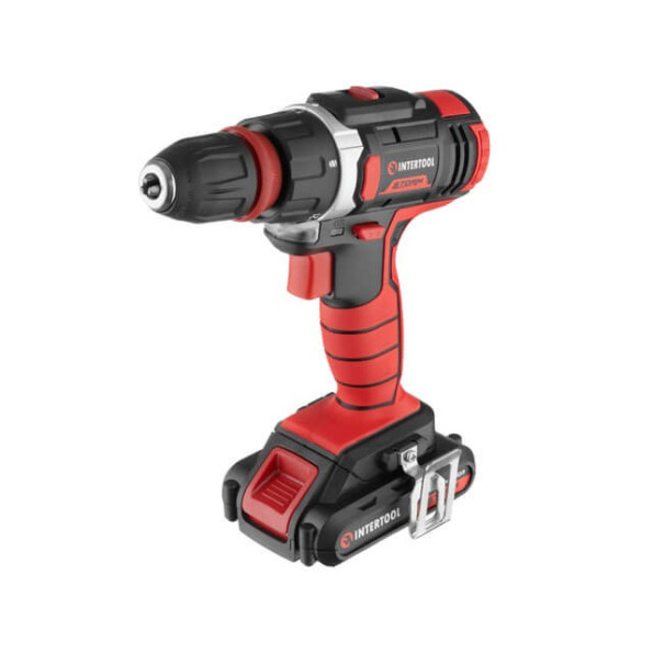 Дрель-шуруповерт аккумуляторная Li-Ion 18 В, 25 Nm, 0-400/0-1500 об/мин, 2x2.0 Ач, съемный патрон INTERTOOL WT-0317 -
                                                        Фото 3