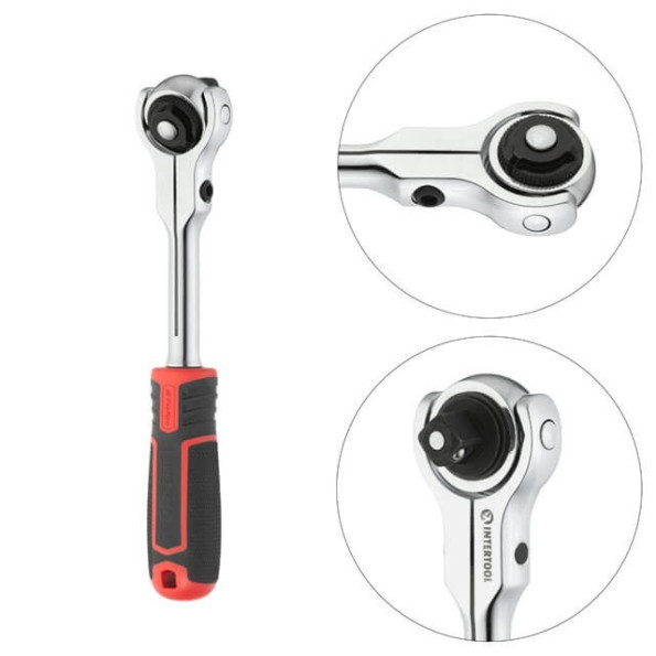 Рукоятка с храповым механизмом поворотная, 72 зуба 1/2