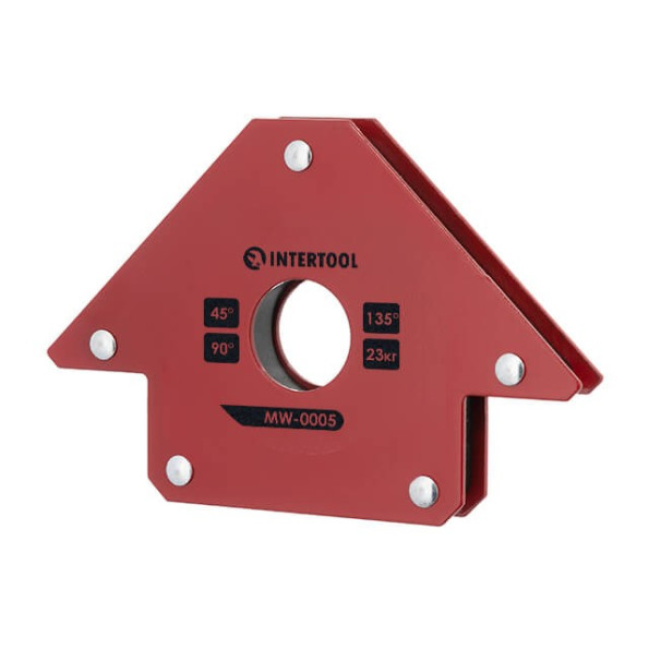 Держатель магнитный для сварки стрела, 45°, 90°,135°, 23 кг, 90*100*17 мм INTERTOOL MW-0005 Держатель магнитный для сварки стрела, 45°, 90°,135°, 23 кг, 90*100*17 мм INTERTOOL MW-0005
