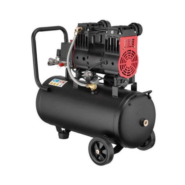 Компресор 24 л, 1.1 кВт, 220 В, 8aтм, 160 л/хвил, 1400 об/хв, малошумний, безмасляний, 2 циліндра -
                                                        Фото 4