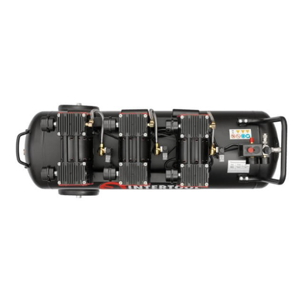 Компресор 100 л, 3х1.1 кВт, 220 В, 8aтм, 480 л/хвил, 1400 об/хв, малошумний, безмасляний, 6 циліндрів -
                                                        Фото 8