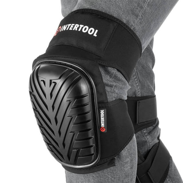 Наколенники защитные, противоскользящие накладки из ПВХ, ткань 600D, гелевые подушки, неопреновые ремни INTERTOOL SP-0056 -
                                                        Фото 3