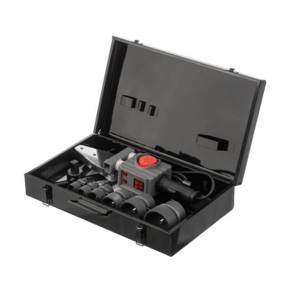 Паяльник для пластикових труб, 850/1850 Вт, 0-300°C, насадки 20, 25, 32, 40, 50, 63 мм, металевий кейс -
                                                        Фото 4