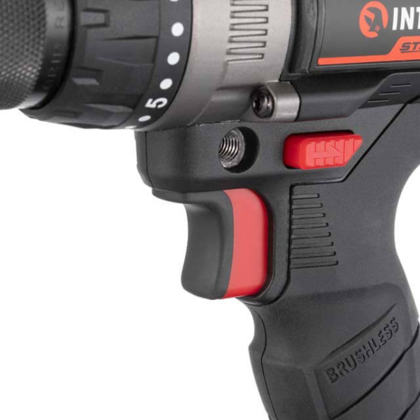 Дрель-шуруповерт аккумуляторная ударная с бесщеточным двигателем 20 В, 100 Нм, 0-410/0-1800 об/мин, 2-13 мм, Li-Ion, 4.0 Ач, ЗУ 4 А, кейс INTERTOOL WT-0361 -
                                                        Фото 10