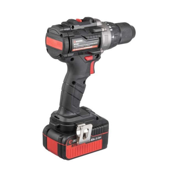 Дрель-шуруповерт аккумуляторная ударная с бесщеточным двигателем 20 В, 100 Нм, 0-410/0-1800 об/мин, 2-13 мм, Li-Ion, 4.0 Ач, ЗУ 4 А, кейс INTERTOOL WT-0361 -
                                                        Фото 5