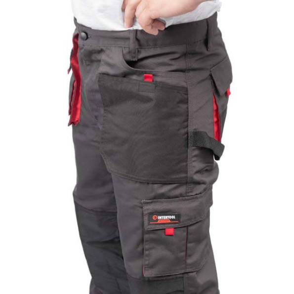 Брюки рабочие 80 % полиэстер, 20 % хлопок, плотность 260 г/м2, S INTERTOOL SP-3011 -
                                                        Фото 7