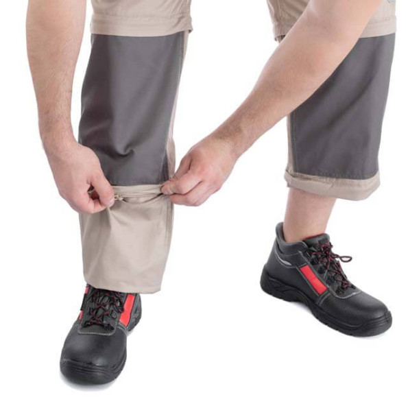 Брюки трансформер рабочие с лямками 6 в 1, 100 % хлопок, плотность 180 г/м2, L INTERTOOL SP-3043 -
                                                        Фото 10