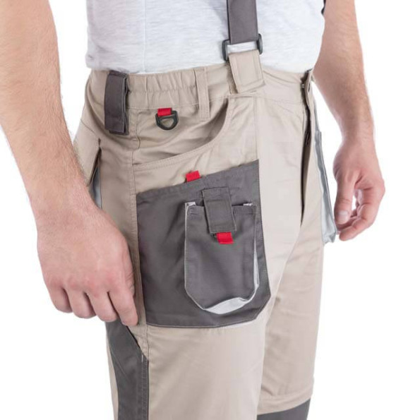 Брюки трансформер рабочие с лямками 6 в 1, 100 % хлопок, плотность 180 г/м2, L INTERTOOL SP-3043 -
                                                        Фото 7