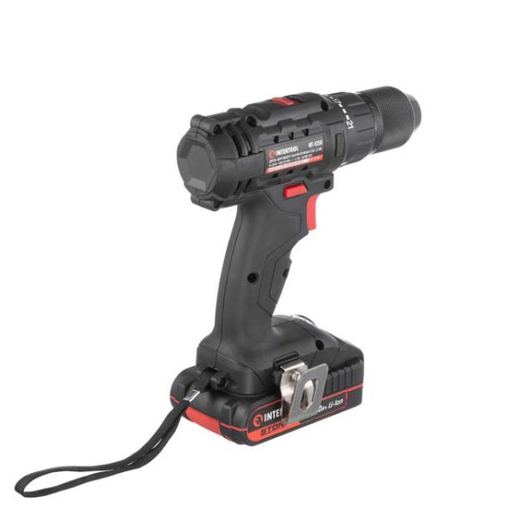 Дрель-шуруповерт аккумуляторная 20 В, 35 Nm, 0-450/0-1500 об/мин, 2-13 мм, Li-Ion, 2.0 Ач, ЗУ 2 А, кейс INTERTOOL WT-0350 -
                                                        Фото 4