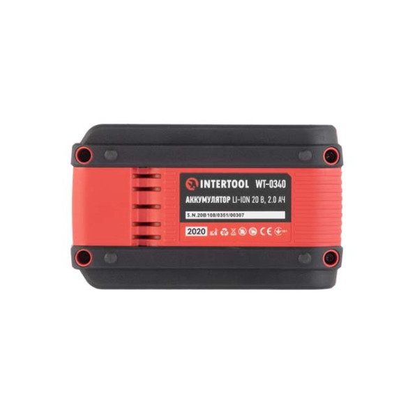 Аккумулятор 20 В, Li-ion, 2.0 Ач, индикатор уровня заряда INTERTOOL WT-0340 -
                                                        Фото 5
