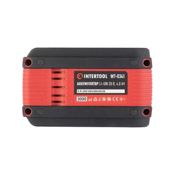 Аккумулятор 20 В, Li-ion, 4.0 Ач, индикатор уровня заряда INTERTOOL WT-0341 -
                                                        Фото 5