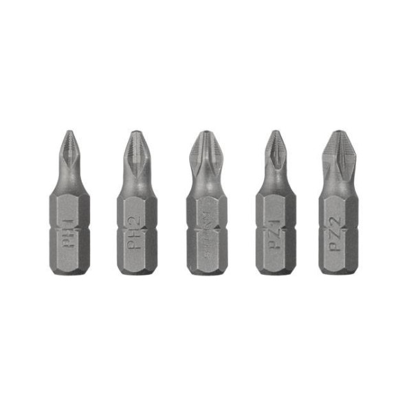 Комплект викруткових насадок PH1, PH2, PZ1, PZ2 1/4