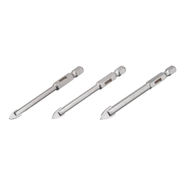 Набір свердел по склу та кераміці 5 + 6 + 8 мм HEX 1/4'' (6.35 mm)