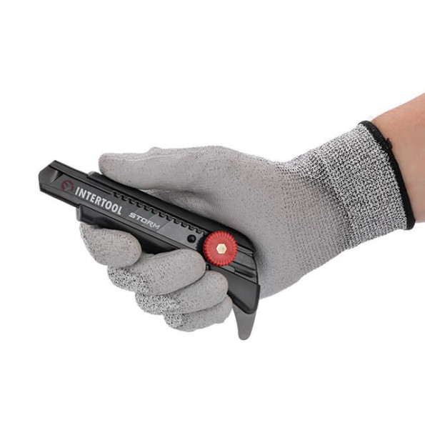 Ніж сегментний для лінолеуму 18 мм, металева напрямна, гвинтова фіксація STORM -
                                                        Фото 8