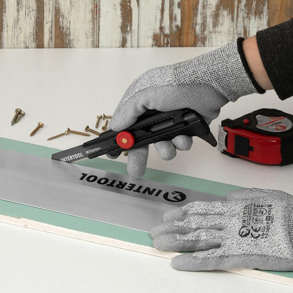 Ніж сегментний для лінолеуму 18 мм, металева напрямна, гвинтова фіксація STORM -
                                                        Фото 9