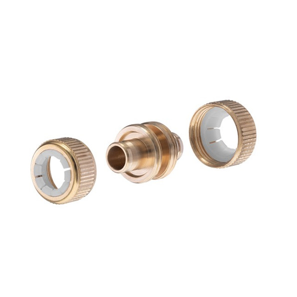 Муфта латунная ремонтно-соединительная для шланга 1/2 Муфта латунная ремонтно-соединительная для шланга 1/2