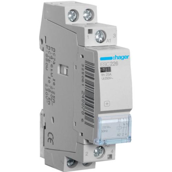 Контактор 25А 2Н3 230B, 1м Hager Контактор 25А 2Н3 230B, 1м Hager